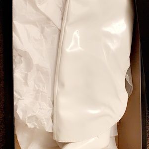 Thigh high white boots